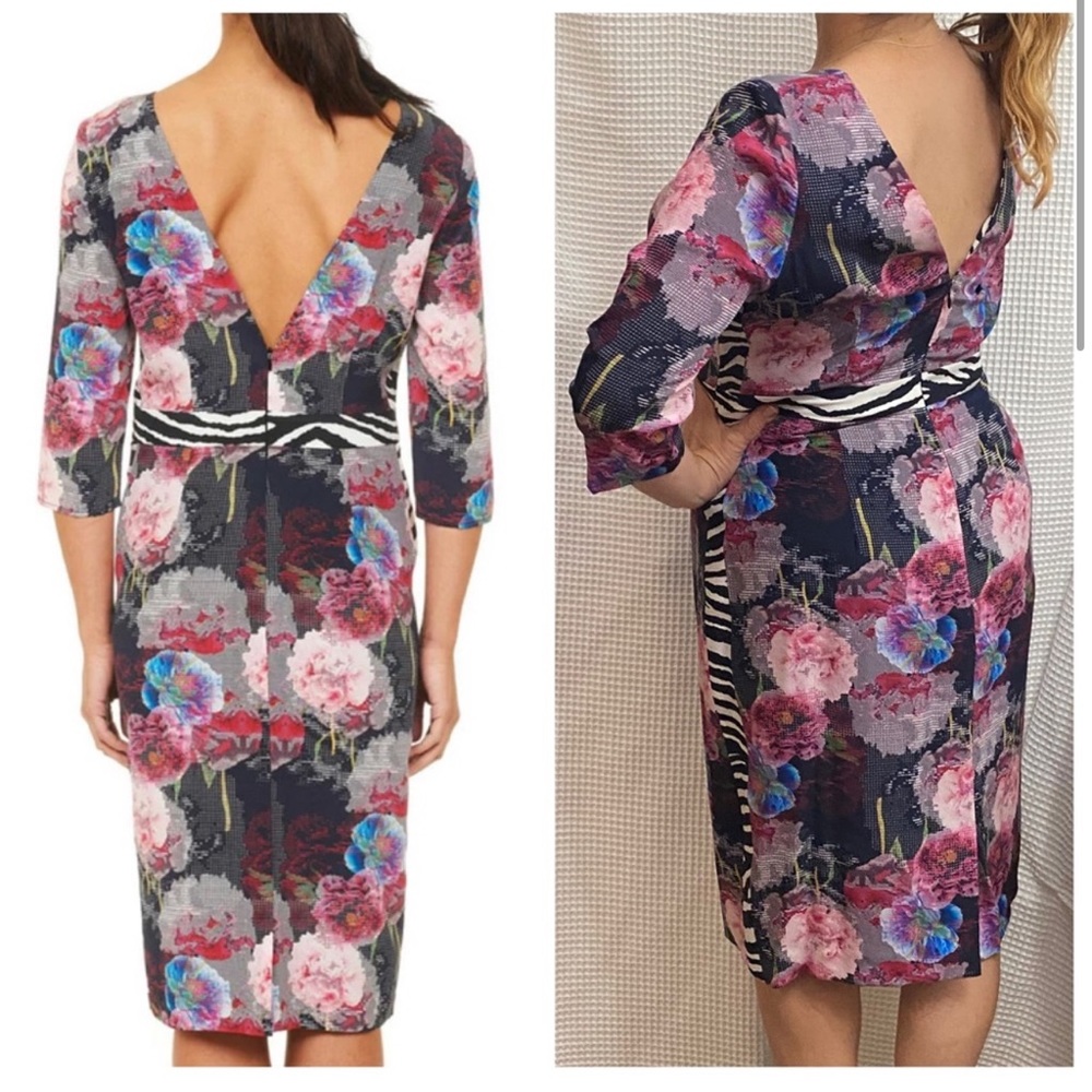 NWT Robert Graham 100% Silk Midi Ophelia Dress Size Large - Picture 2 of 8